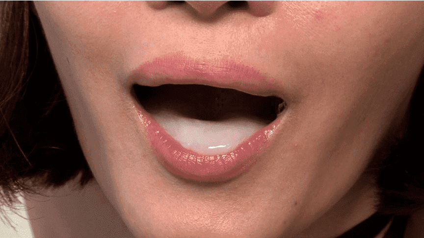 「丸呑み！16 完全ノーハンド！究極のディープスロート女 三条あき」口内射精された精子